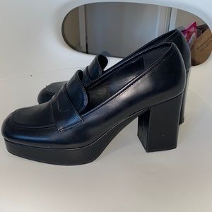 Urban outfitters black platform loafers